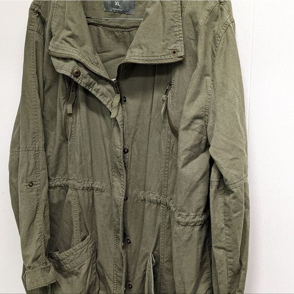 Army Green Embroidered Good Vibes Jacket - Picture 2 of 5